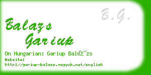 balazs gariup business card